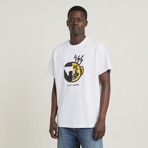 G-Star RAW Face Cartoon Loose T-Shirt - Wit - Heren