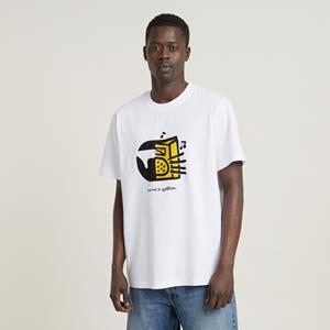 G-Star RAW Boombox Cartoon Loose T-Shirt - Wit - Heren