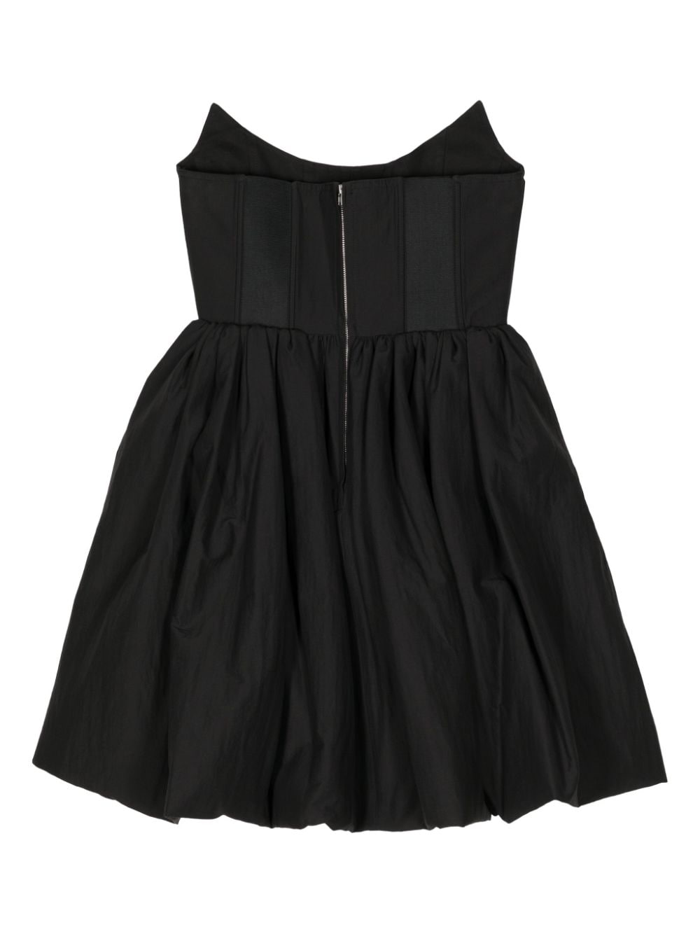 PushBUTTON corseted strapless minidress - Zwart