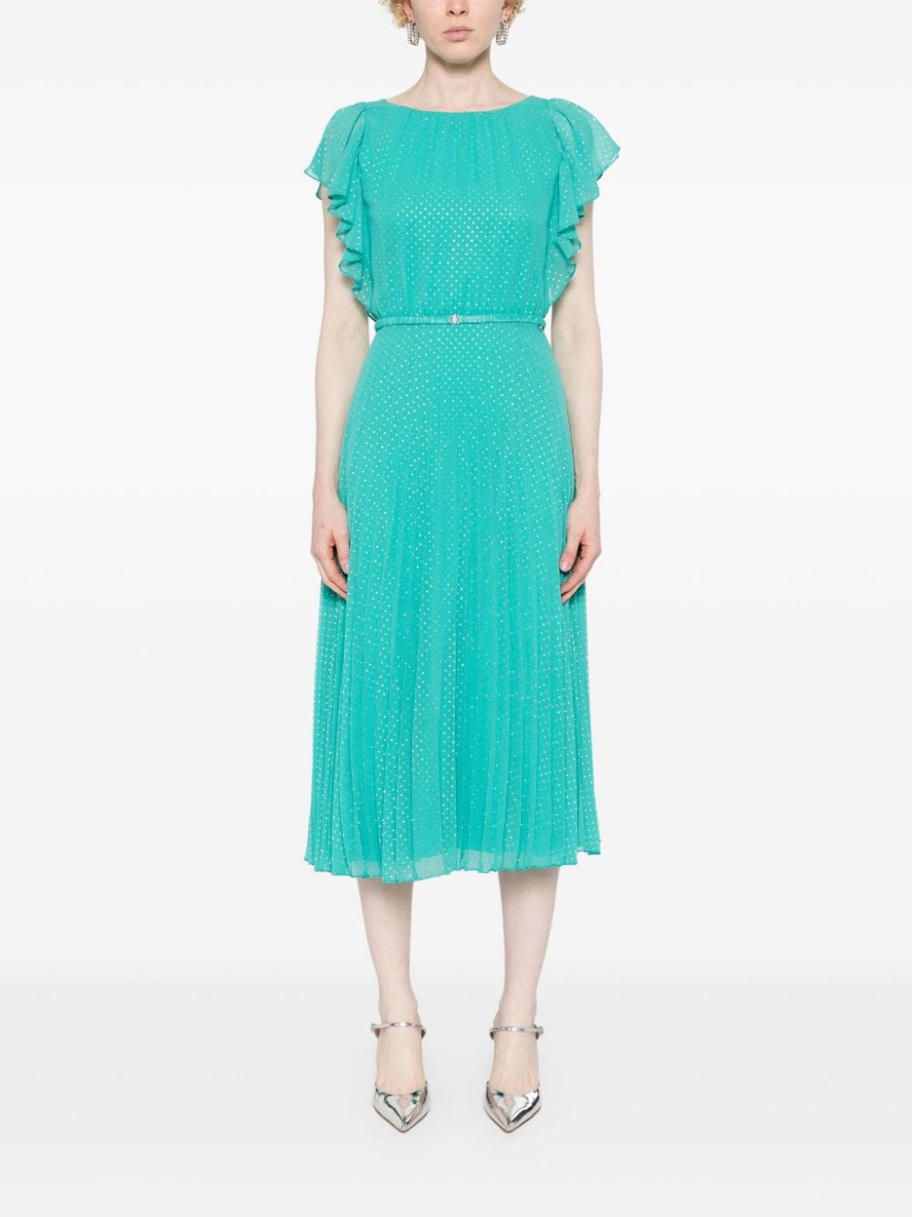 NISSA rhinestone-embellished dress - Groen