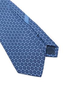 Ferragamo Gancini-pattern silk tie - Blauw