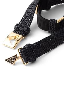 Prada triangle-logo crochet belt - Zwart