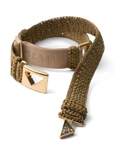 Prada triangle-logo crochet belt - Groen