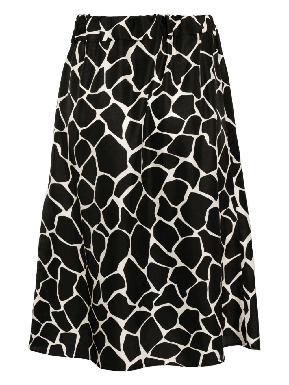 Officine Generale animal-print A-line silk skirt - Zwart