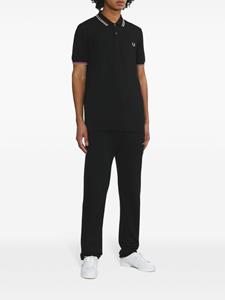 Fred Perry stripe-detail cotton polo shirt - Zwart