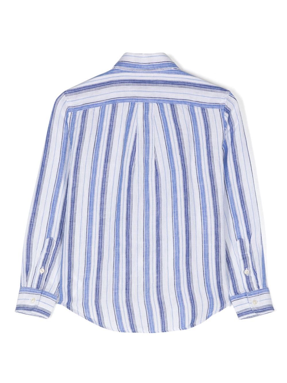 Ralph Lauren Kids Polo Pony striped linen shirt - Blauw