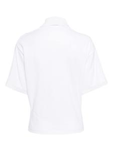 System asymmetric cotton polo shirt - Wit
