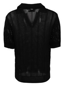 System Skashi open-knit polo shirt - Zwart