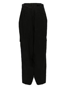 Y's high-waist linen cargo skirt - Zwart