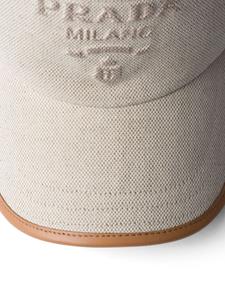 Prada logo-embossed cotton cap - Beige