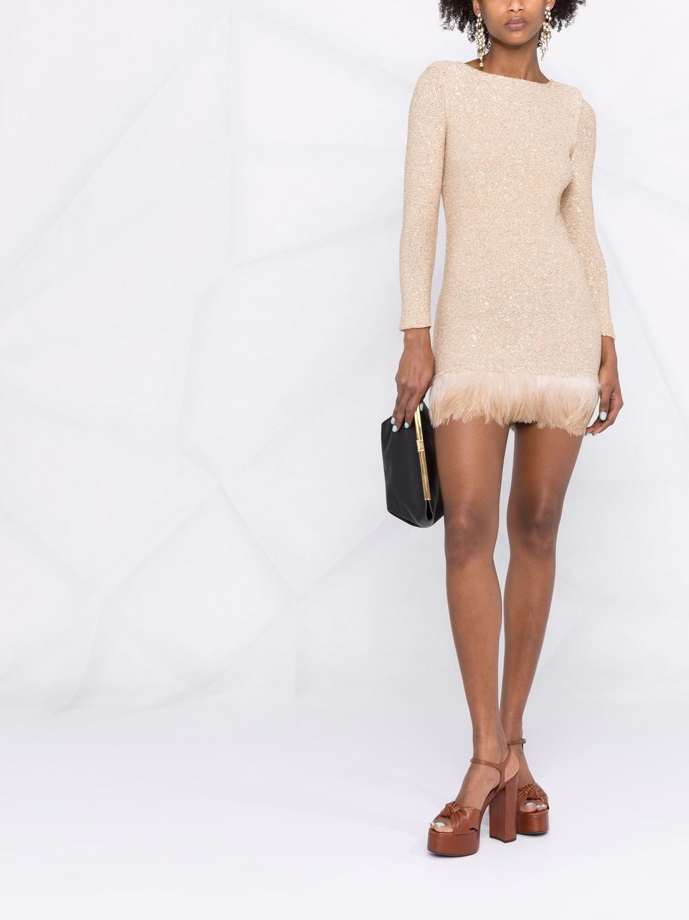 Saint Laurent Mini-jurk met pailletten - Beige