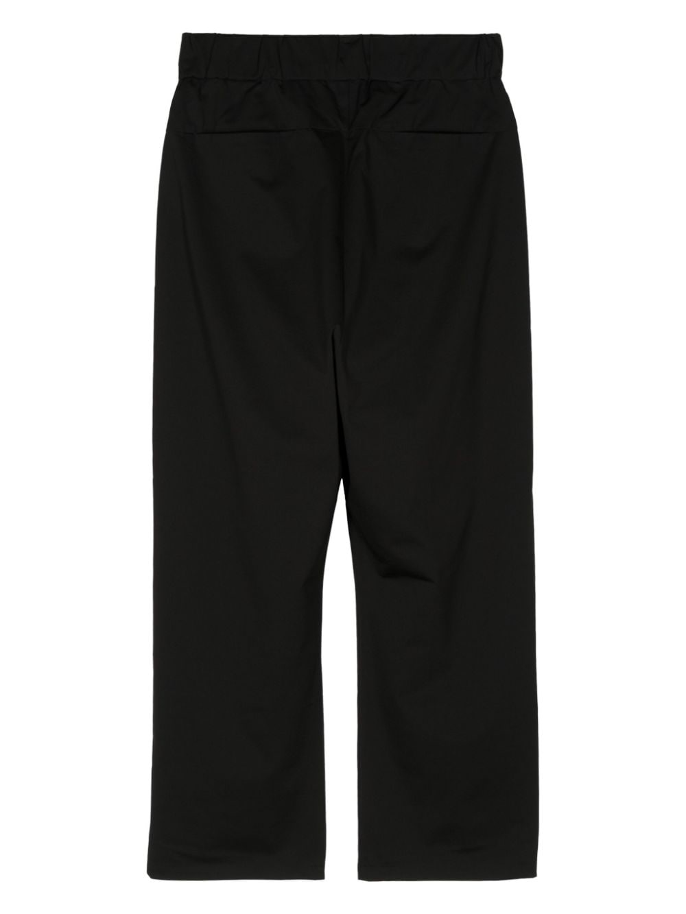 Attachment drawstring-waistband wide-leg trousers - Zwart