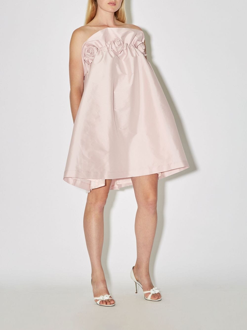Bernadette Theodore strapless jurk met bloemapplicatie - Roze