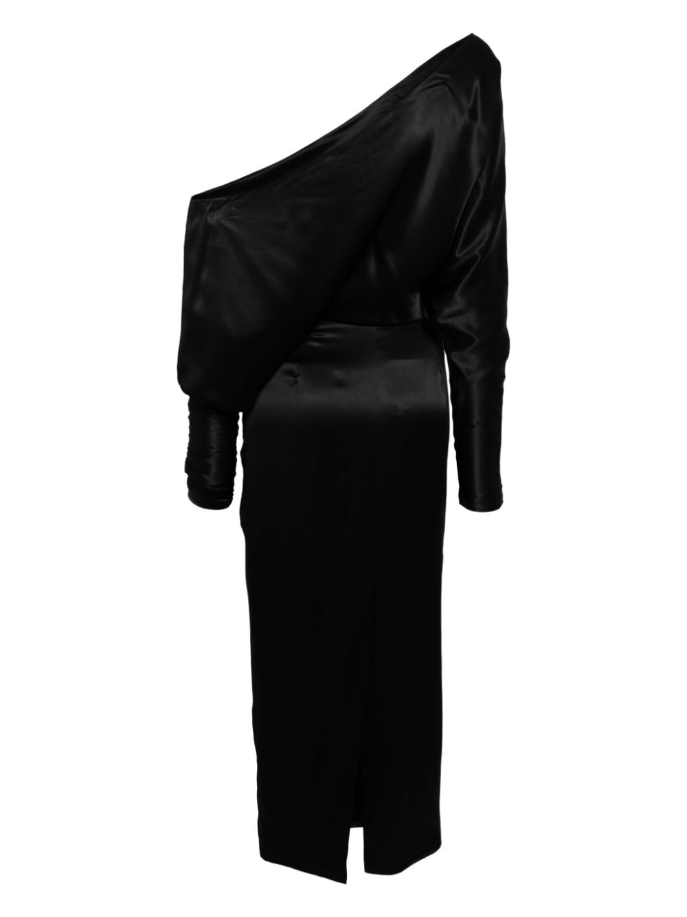 Kiki de Montparnasse one-shoulder silk midi dress - Zwart
