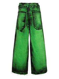 Melitta Baumeister faded-effect wide-leg jeans - Groen