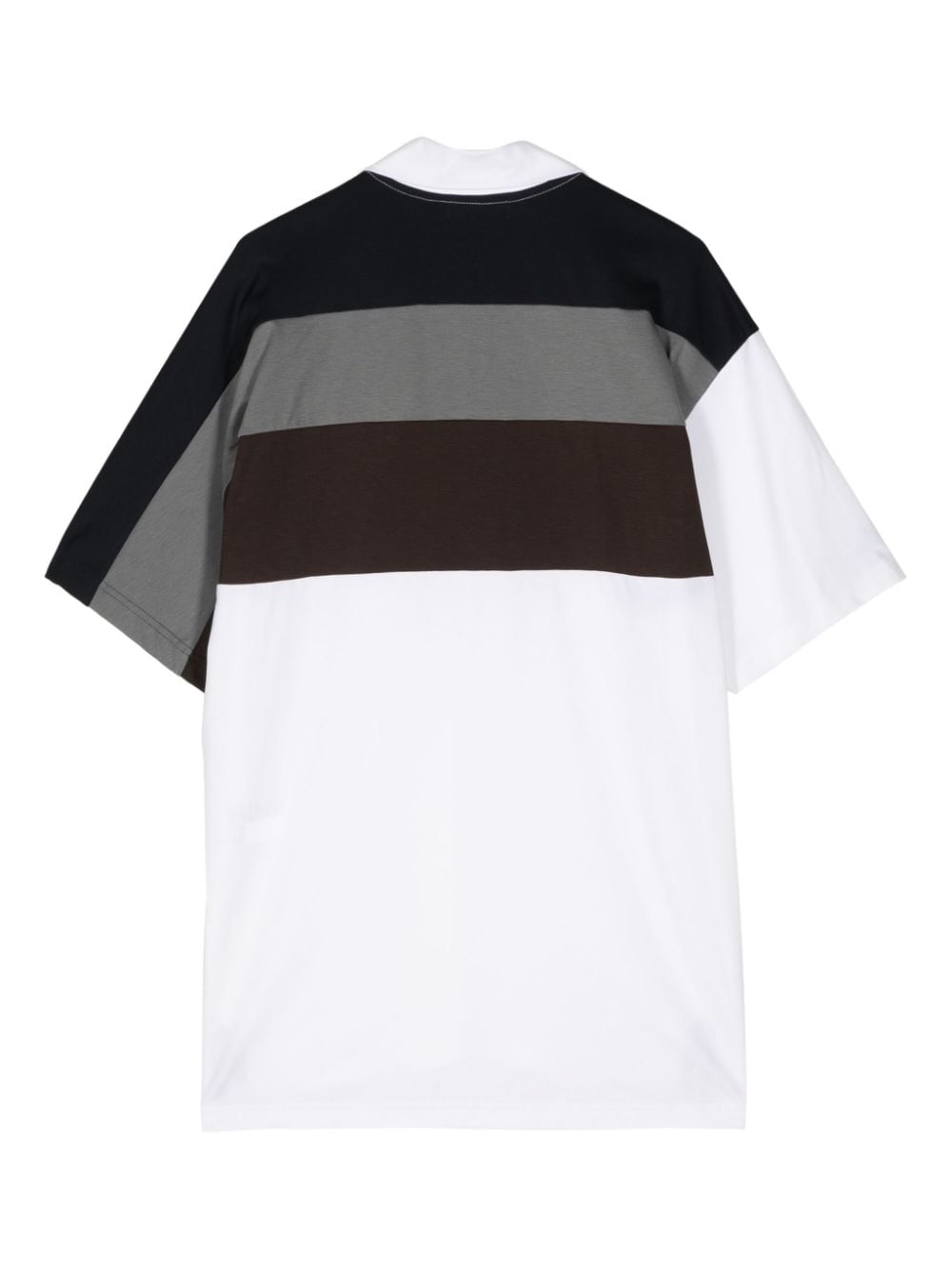 Kolor panelled colour-block polo shirt - Wit