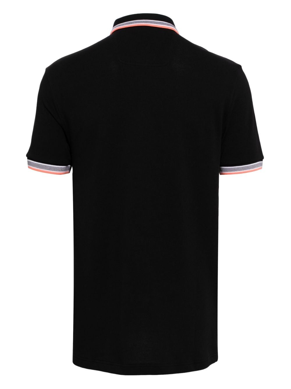 BOSS logo-embroidered polo shirt - Zwart
