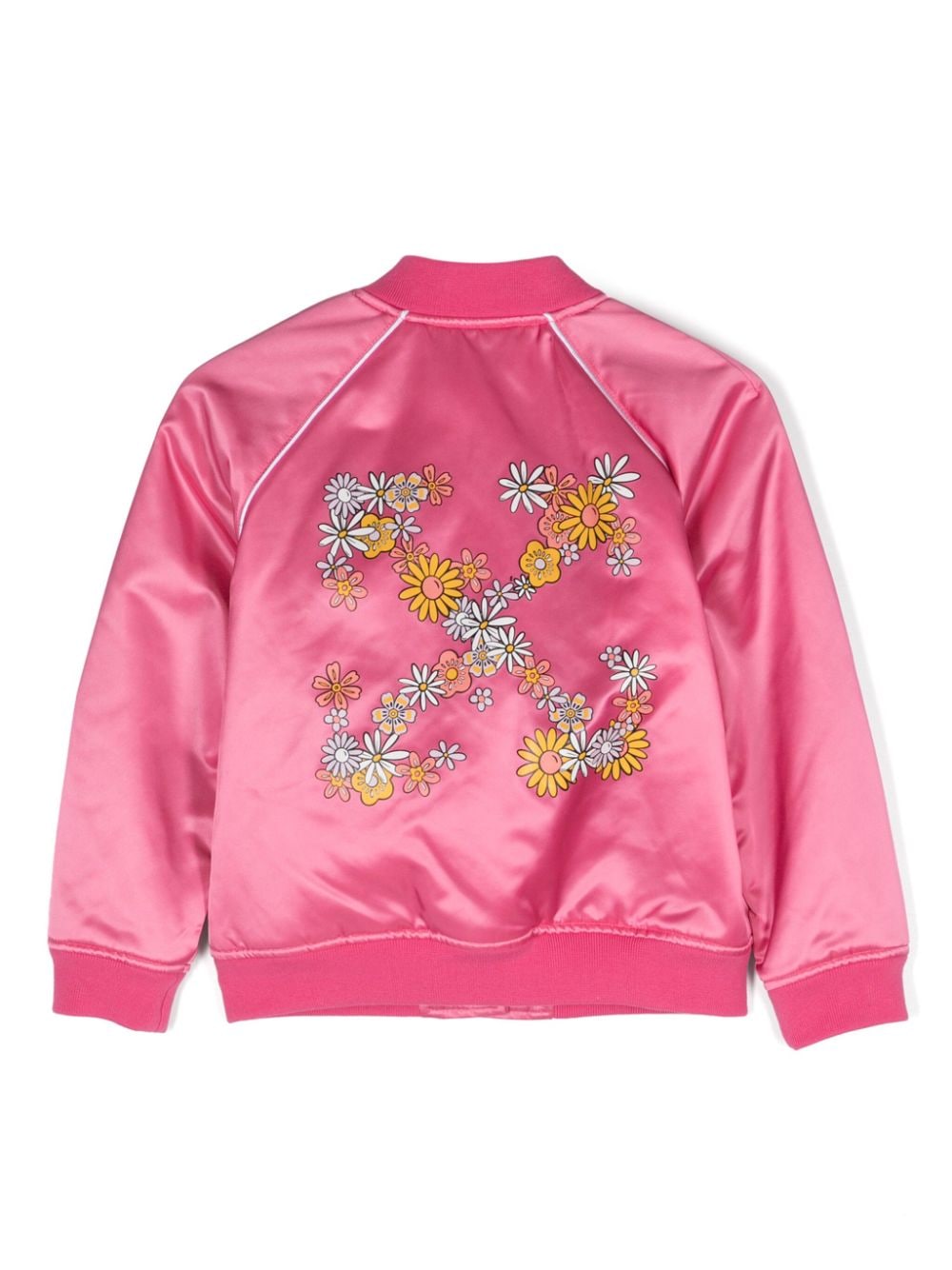 Off-White Kids Funny Flowers bomber jacket - Roze