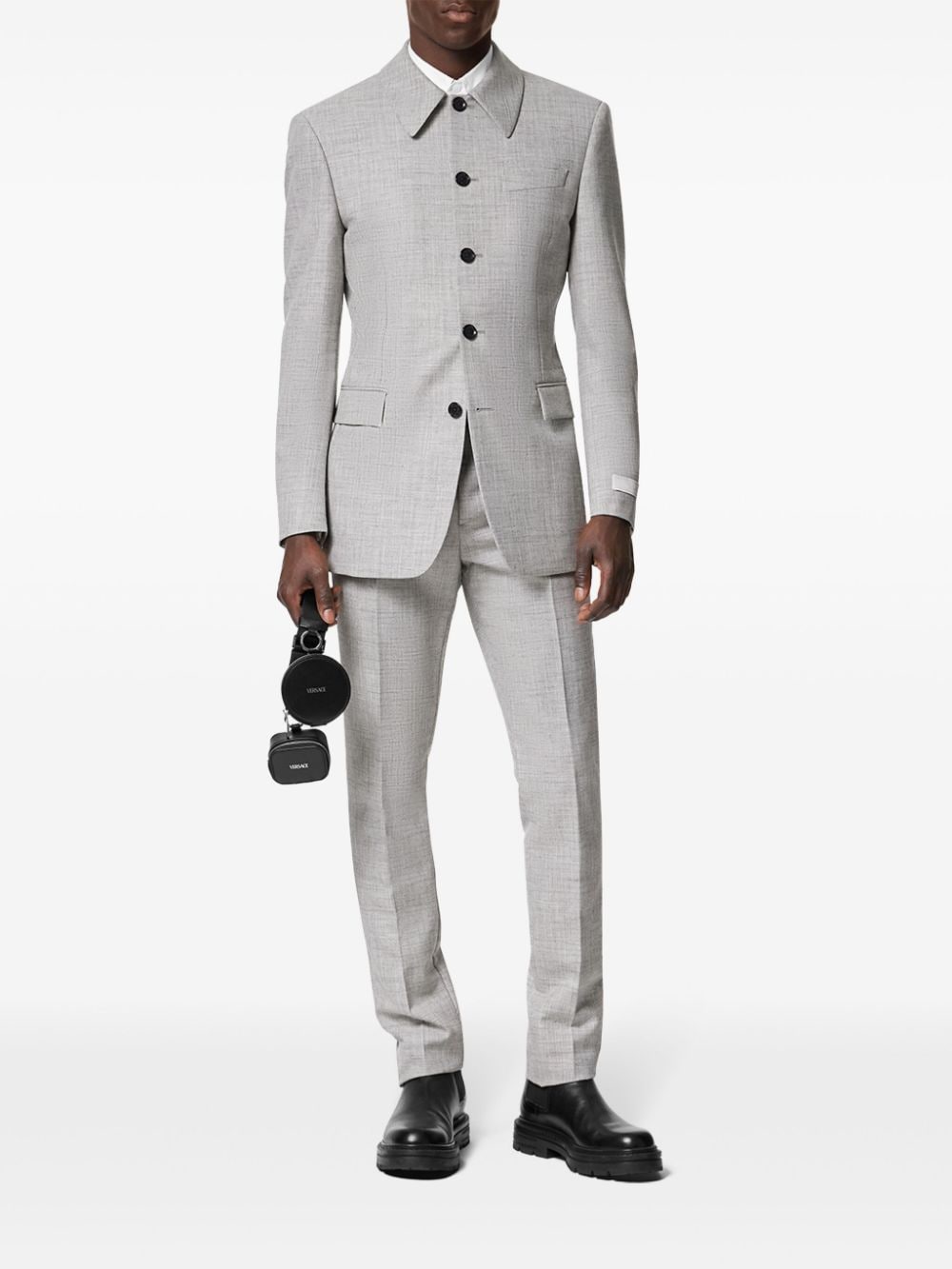 Versace tailored slim-cut trousers - Grijs