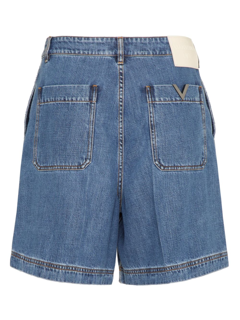 Valentino Garavani VGold detail denim shorts - Blauw