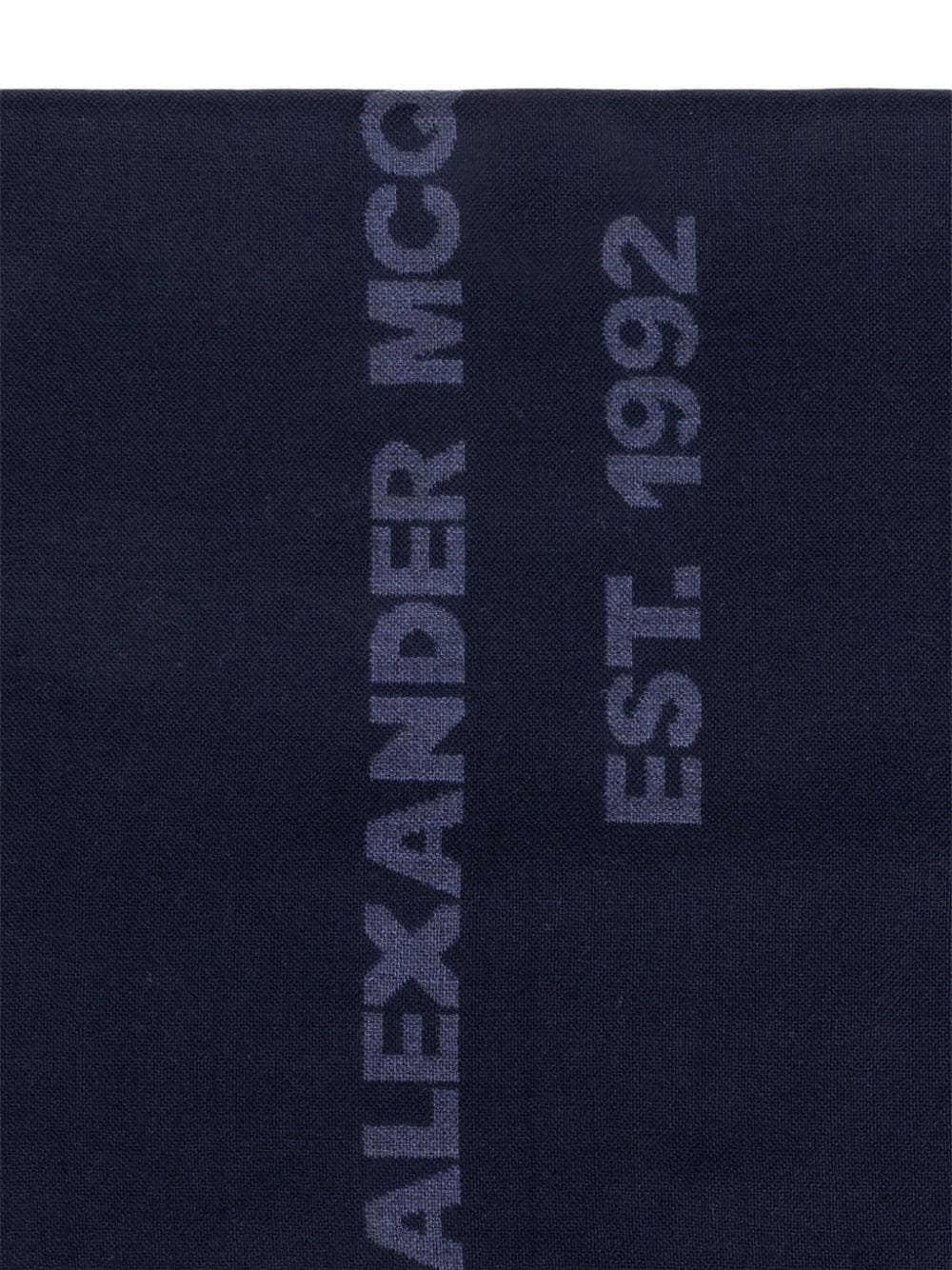 Alexander McQueen logo-print wool scarf - Blauw