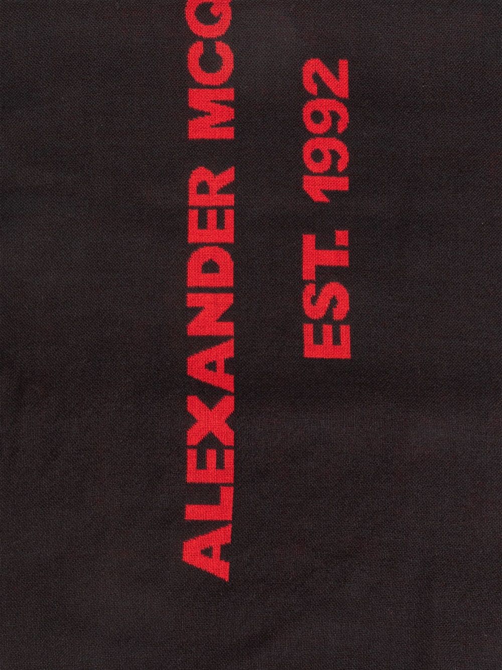 Alexander McQueen logo-print wool scarf - Zwart