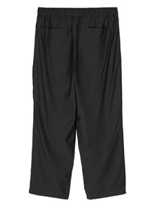 Attachment drawstring-waistband straight-leg trousers - Zwart