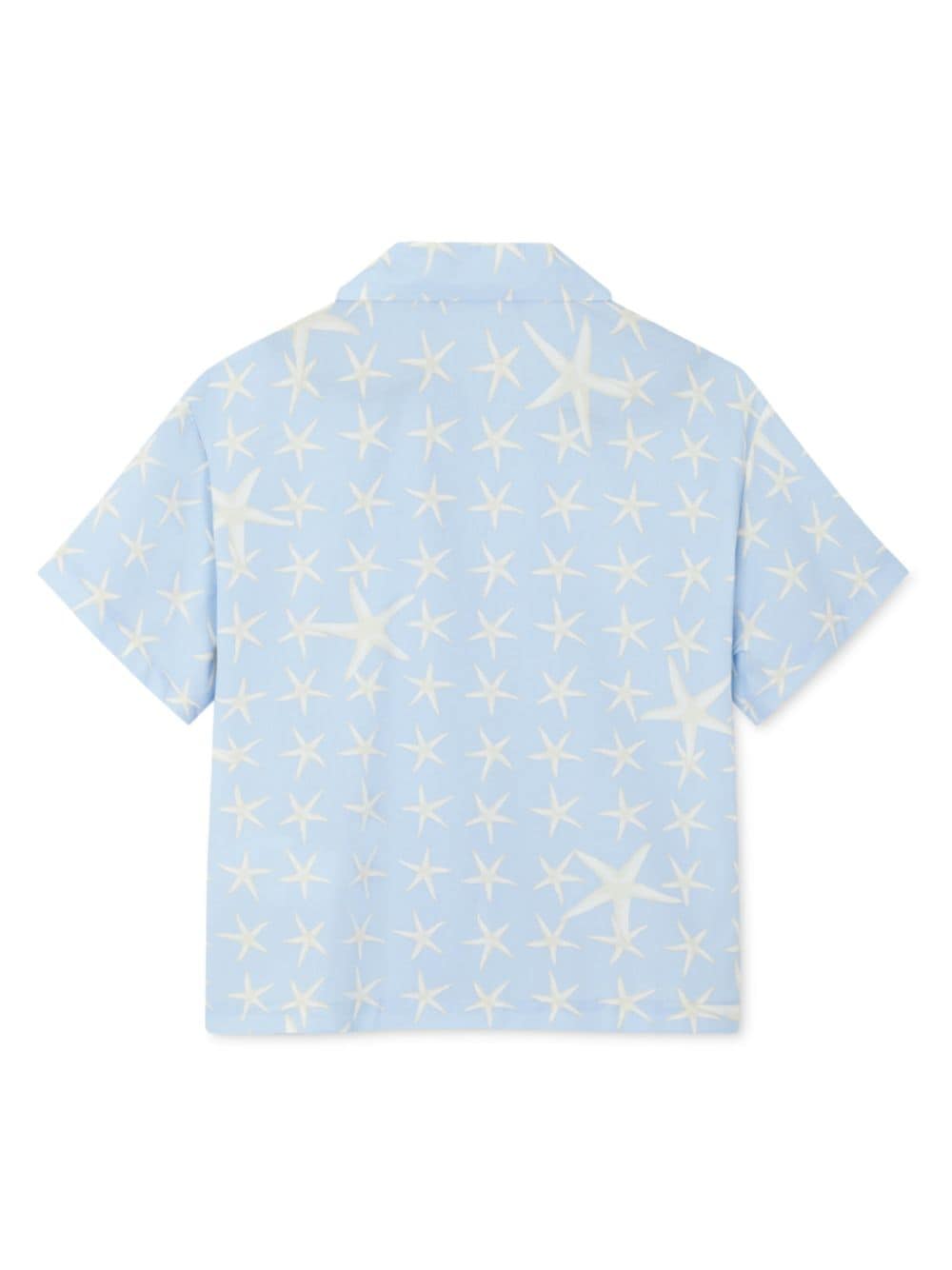 Versace Kids Star-print short-sleeve shirt - Blauw