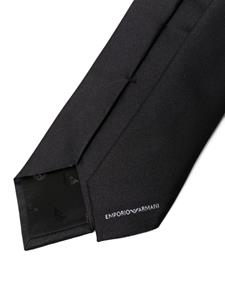 Emporio Armani gabardine silk tie - Zwart