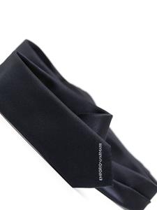 Emporio Armani gabardine silk tie - Blauw