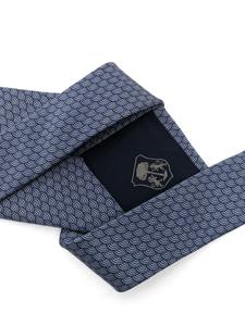 Corneliani graphic-print silk tie - Blauw