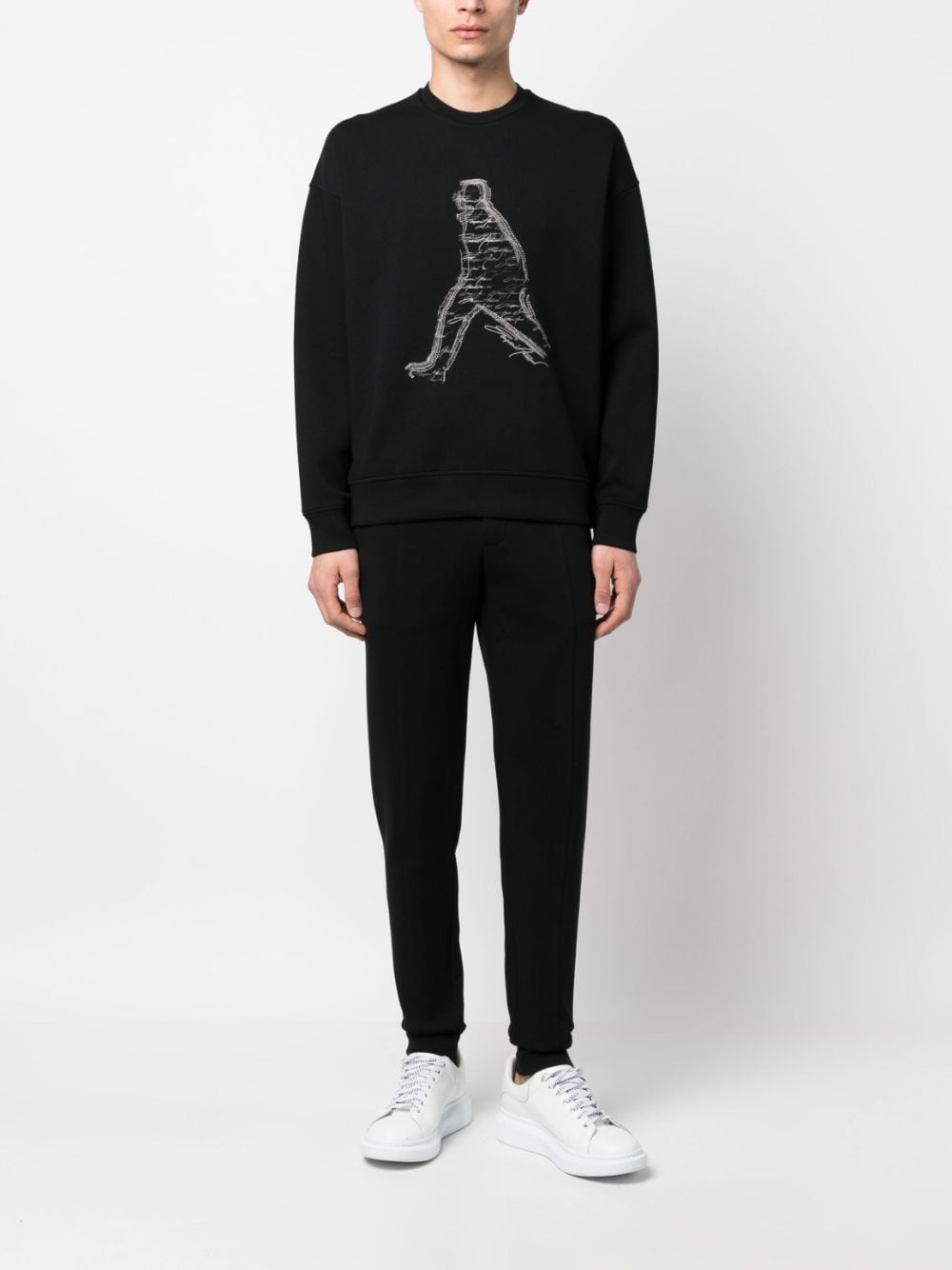 Emporio Armani Sweater met decoratieve stiksels - Zwart