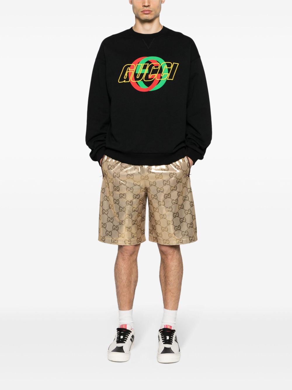 Gucci Sweater met geborduurd logo - Zwart