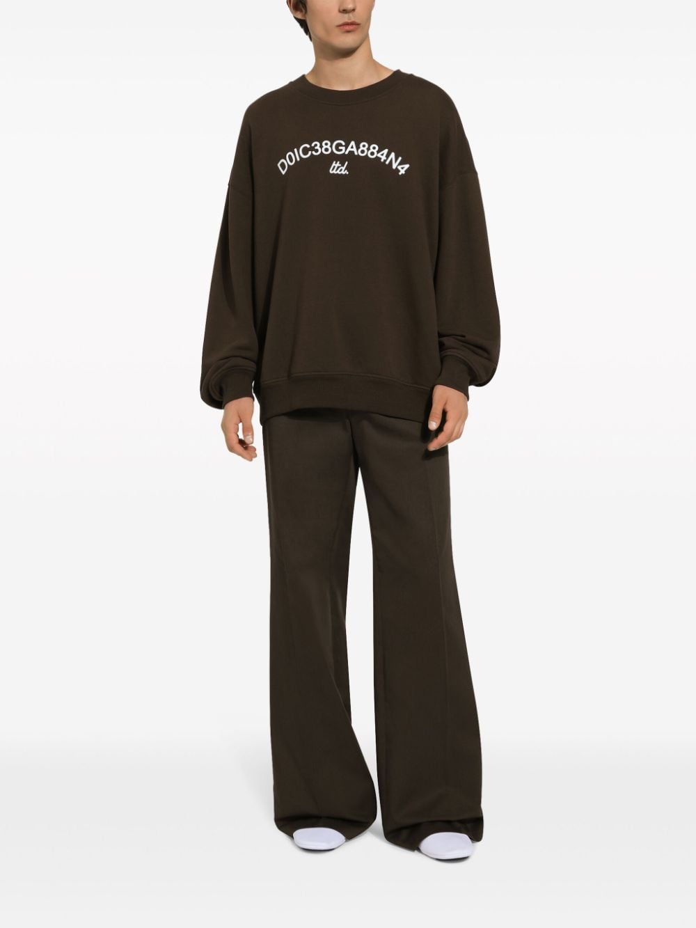 Dolce & Gabbana Sweater met logoprint - Bruin