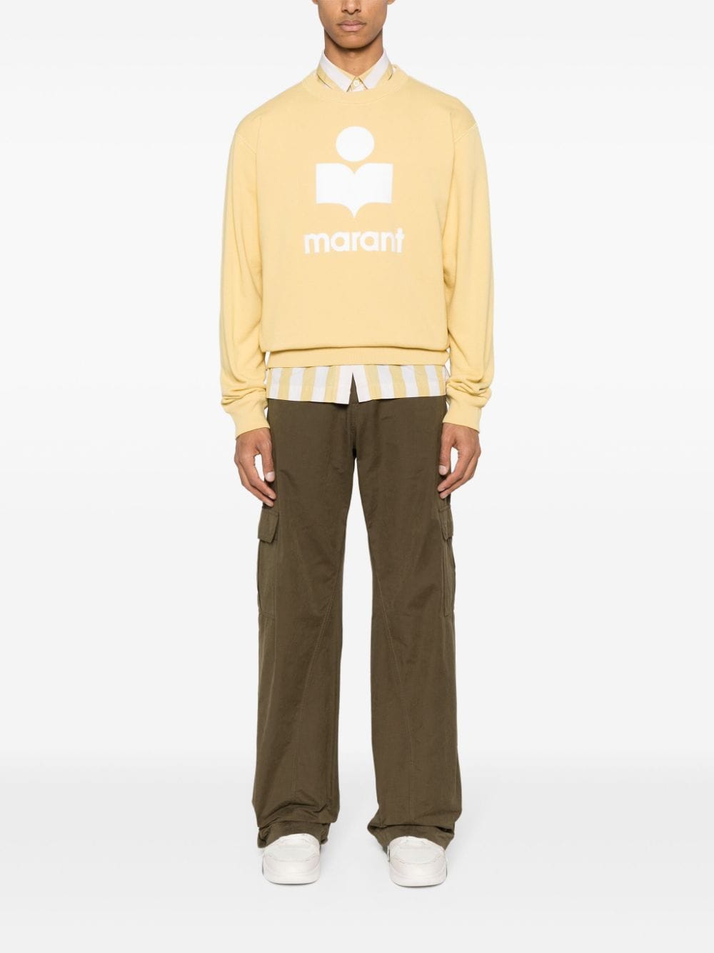 MARANT Mikoy flocked-logo sweatshirt - Geel