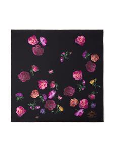Prada floral-print silk scarf - Zwart