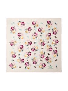 Prada floral-print silk scarf - Beige