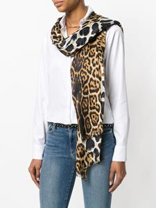 Saint Laurent Leopard sjaal - Zwart