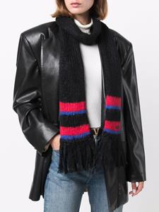 Saint Laurent Sjaal met gestreept detail - Zwart