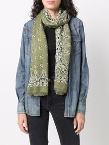 Saint Laurent Sjaal met paisley-print - Groen