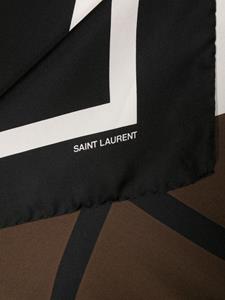 Saint Laurent Zijden sjaal - Zwart