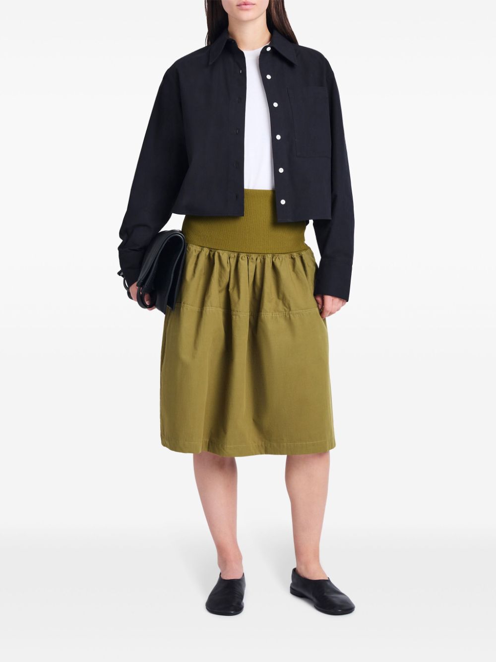 Proenza Schouler White Label pleated cotton skirt - Groen