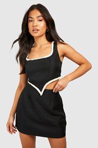 Boohoo Petite Bouclé Mini Rokje, Black