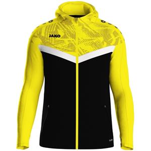 JAKO Iconic Trainingsjacke mit Kapuze Kinder 808 - schwarz/soft yellow