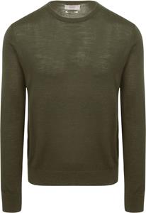 King Essentials The John Pullover Merino Army Groen