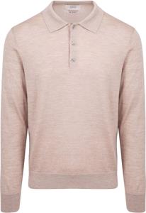 King Essentials The Robert Long Sleeve Poloshirt Merino Beige