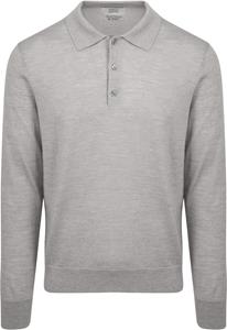 King Essentials The Robert Long Sleeve Poloshirt Merino Grijs