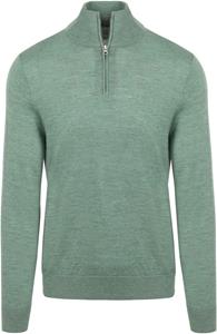 King Essentials The Michael Half Zip Pull Merino Groen