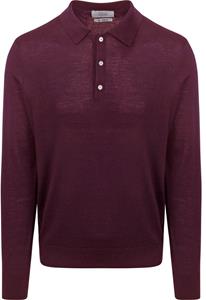 King Essentials The Robert Long Sleeve Poloshirt Merino Burgundy