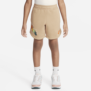 Nike Sportswear Create Your Own Adventure grafische shorts van sweatstof voor kleuters - Bruin